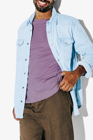 T-shirt slim en coton biologique - Violet