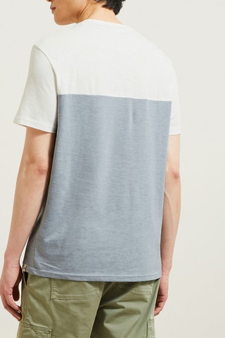 T-shirt slim en coton biologique - Bleu