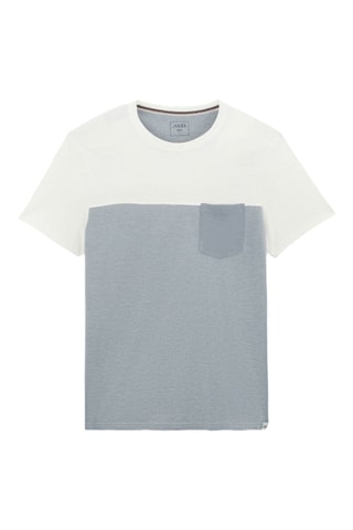 T-shirt slim en coton biologique - Bleu