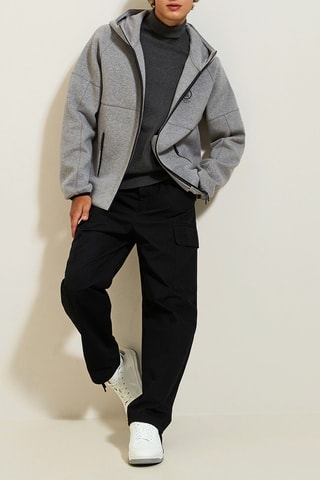 Sweat à capuche - Gris clair chiné