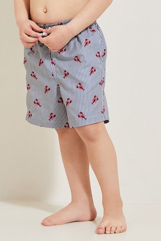 Short de bain - Bleu et rouge