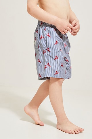 Short de bain - Bleu et rouge
