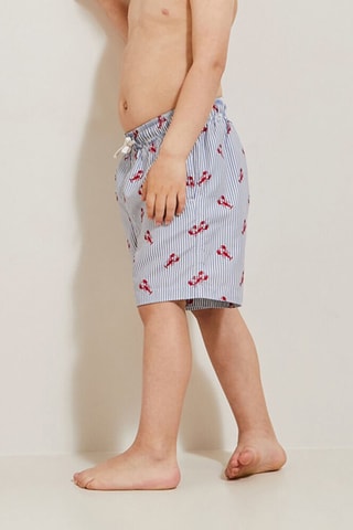 Short de bain - Bleu et rouge