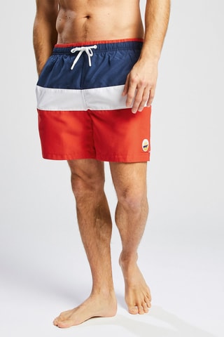 Short de bain - Rouge et bleu marine
