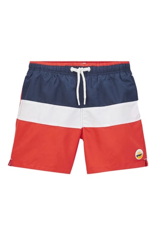 Short de bain - Rouge et bleu marine