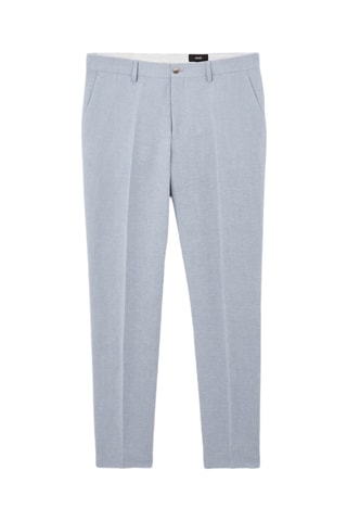 Pantalon de costume slim en lin - Bleu clair