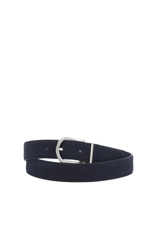 Ceinture réversible en croûte de cuir - Bleu