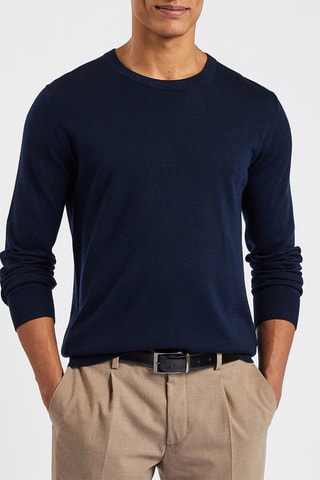 Pull en mérinos - Bleu
