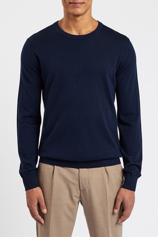 Pull en mérinos - Bleu