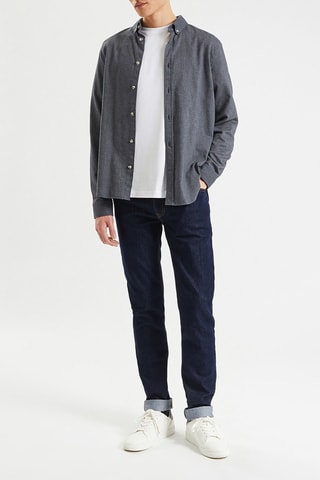Chemise regular - Bleu foncé chiné