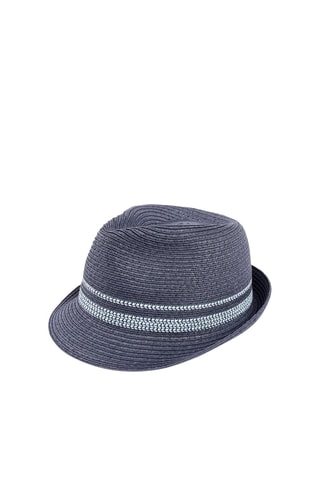 Trilby en paille Bleu