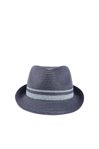 Trilby en paille Bleu