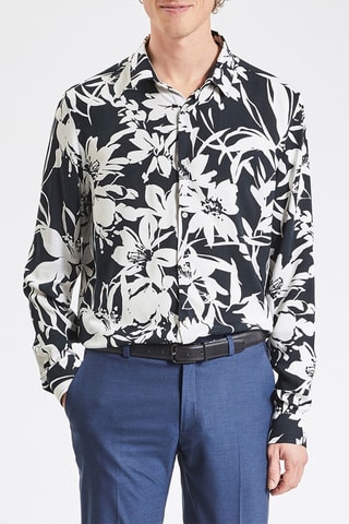 Chemise regular - Bleu marine et noir
