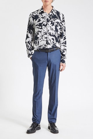 Chemise regular - Bleu marine et noir