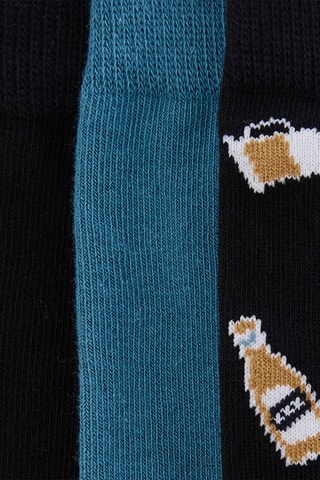 3 paires de chaussettes en coton biologique - Bleu foncé