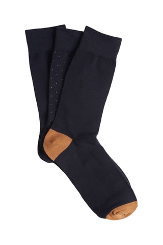 3 paires de chaussettes en coton biologique - Bleu marine