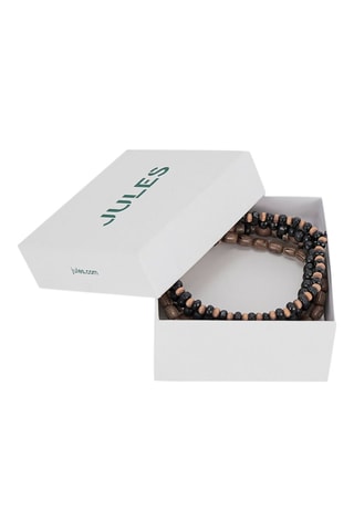 4 bracelets en bois - Marron