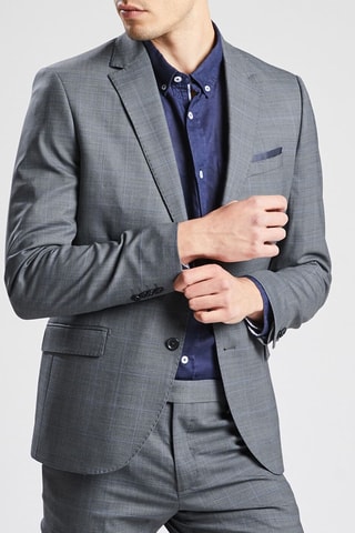 Veste en laine Gris chiné
