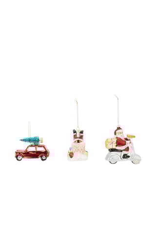 3 boules de Noël Rouge et blanc