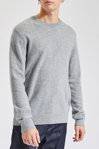 Pull en laine et cachemire Gris clair chiné