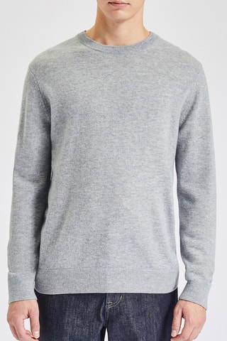 Pull en laine et cachemire Gris clair chiné