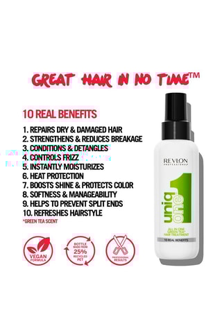 Masque en spray sans rinçage 10 bienfaits Parfum Thé Vert UniqOne™  - 150 ml