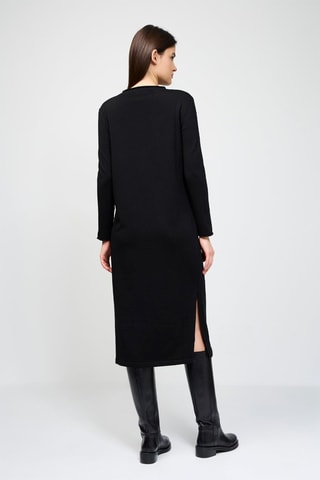 Robe longue en laine vierge - Noir