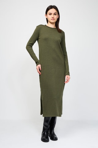 Robe longue en laine - Vert