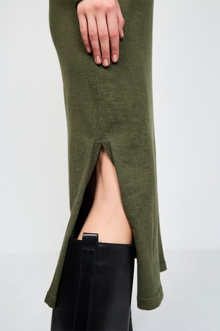 Robe longue en laine - Vert