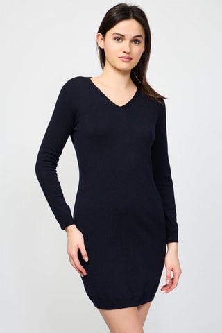 Robe pull en laine - Bleu marine