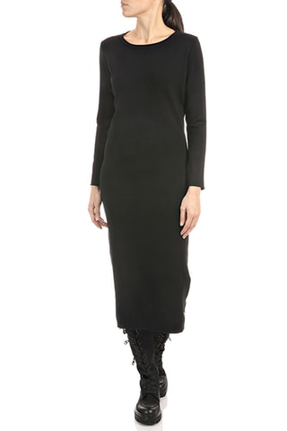 Robe longue en laine - Noir