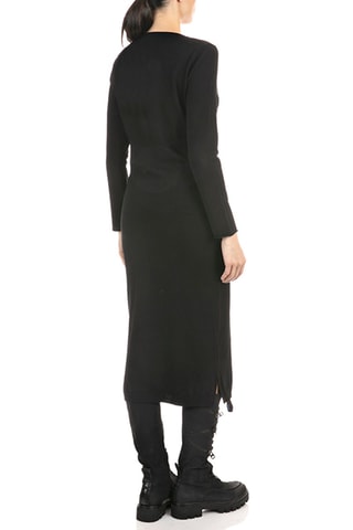 Robe longue en laine - Noir