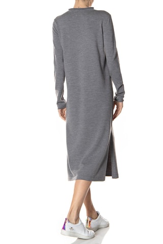 Robe longue en laine - Gris chiné