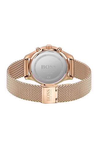 Montre à quartz en acier - Chronographe - Doré rose et noir