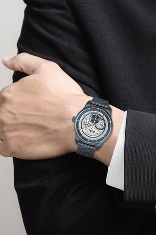 Montre automatique en acier - Bleu marine