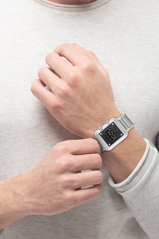 Montre digitale en acier - Argenté