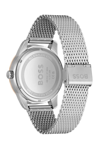Montre à quartz en acier - Argenté et noir