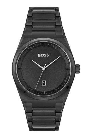 Montre à quartz en acier - Noir