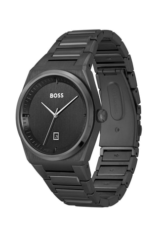Montre à quartz en acier - Noir