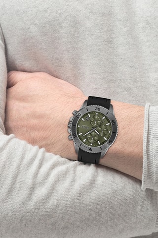 Montre à quartz en silicone  Noir