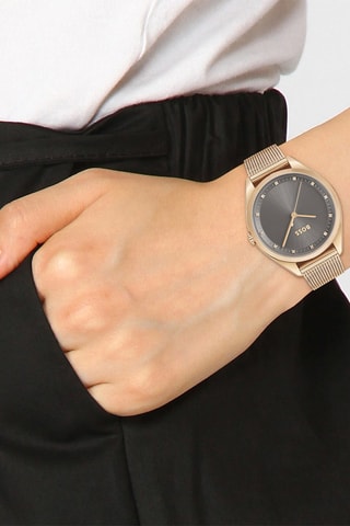 Montre à quartz en acier - Doré rose
