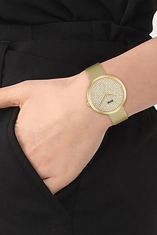 Montre à quartz en acier - Doré