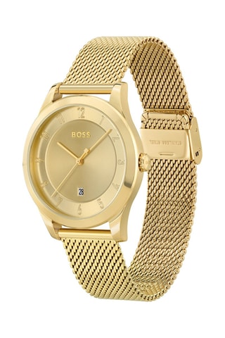 Montre à quartz en acier - Doré