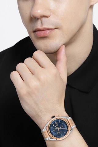 Montre à quartz en acier - Argenté et doré