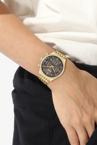 Montre à quartz en acier - Doré