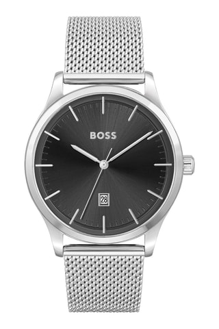 Montre à quartz en acier - Argenté et noir