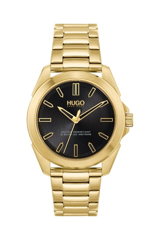 Montre à quartz en acier - Doré et noir