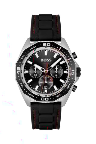 Montre à quartz en silicone - Tachymètre et chronographe - Noir