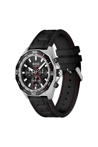 Montre à quartz en silicone - Tachymètre et chronographe - Noir