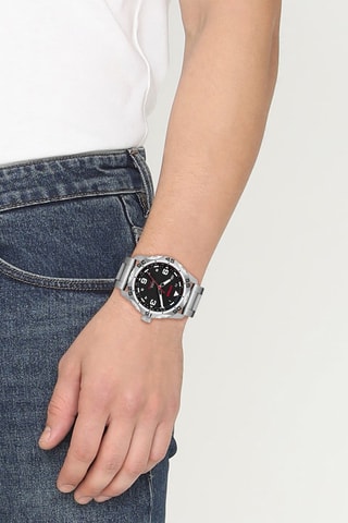 Montre à quartz en acier - Argenté
